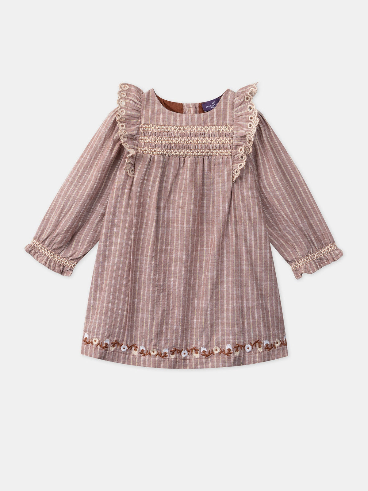 Robe rayée avec fils métallisés - 1