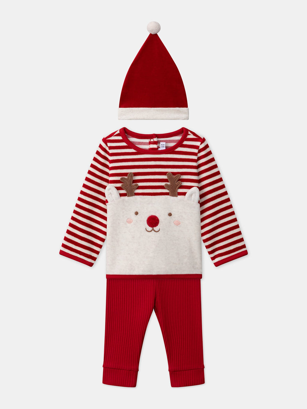 Ensemble sweat et legging avec bonnet rêne de Noël - 1