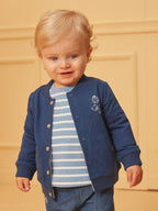 Gilet bleu et écru réversible - 1