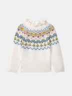 Pull  en jacquard écru - 1