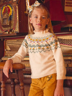 Pull  en jacquard écru - 2