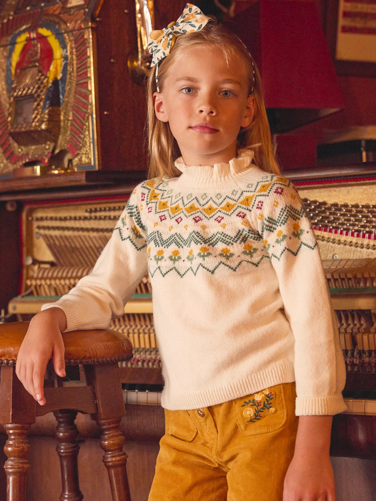 Pull  en jacquard écru - 2