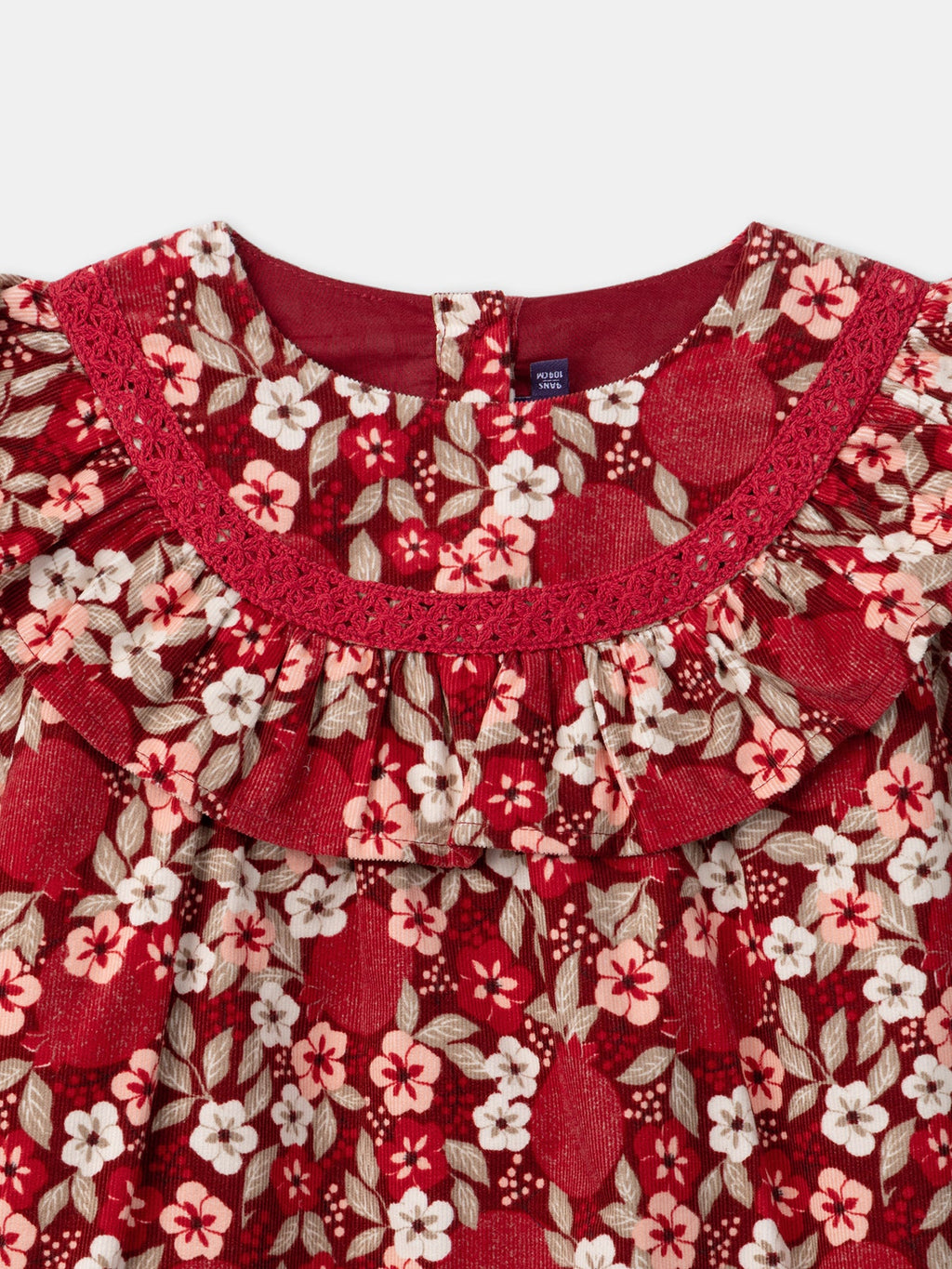 Robe fleurie en velours côtelé - 2