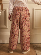 Pantalon fleuri en velours - 2
