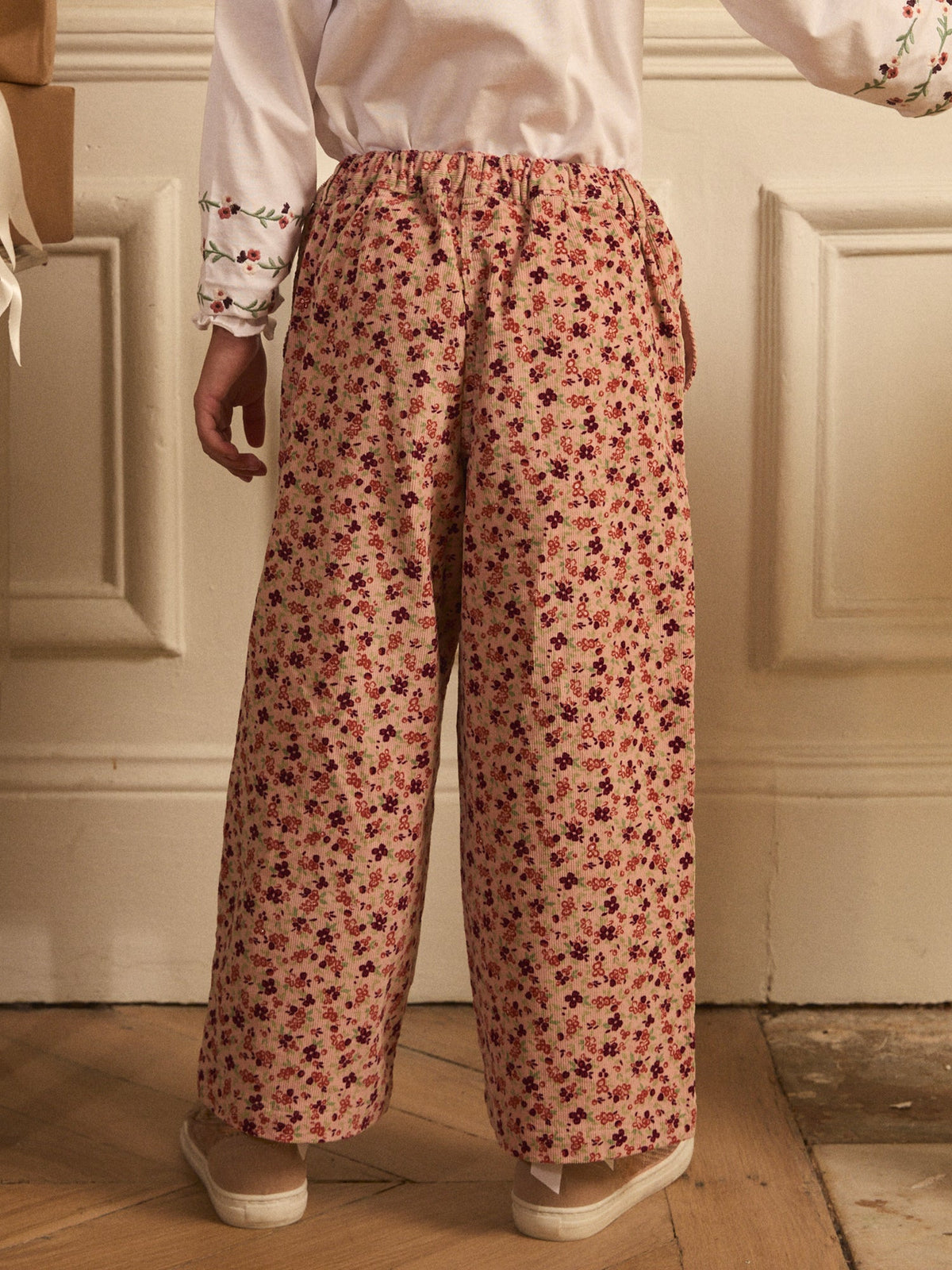 Pantalon fleuri en velours - 2
