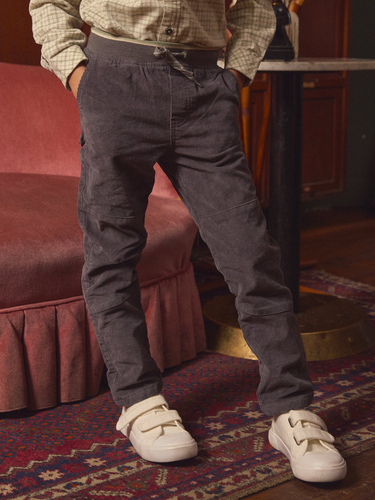 Pantalon Gris en Velours - 1