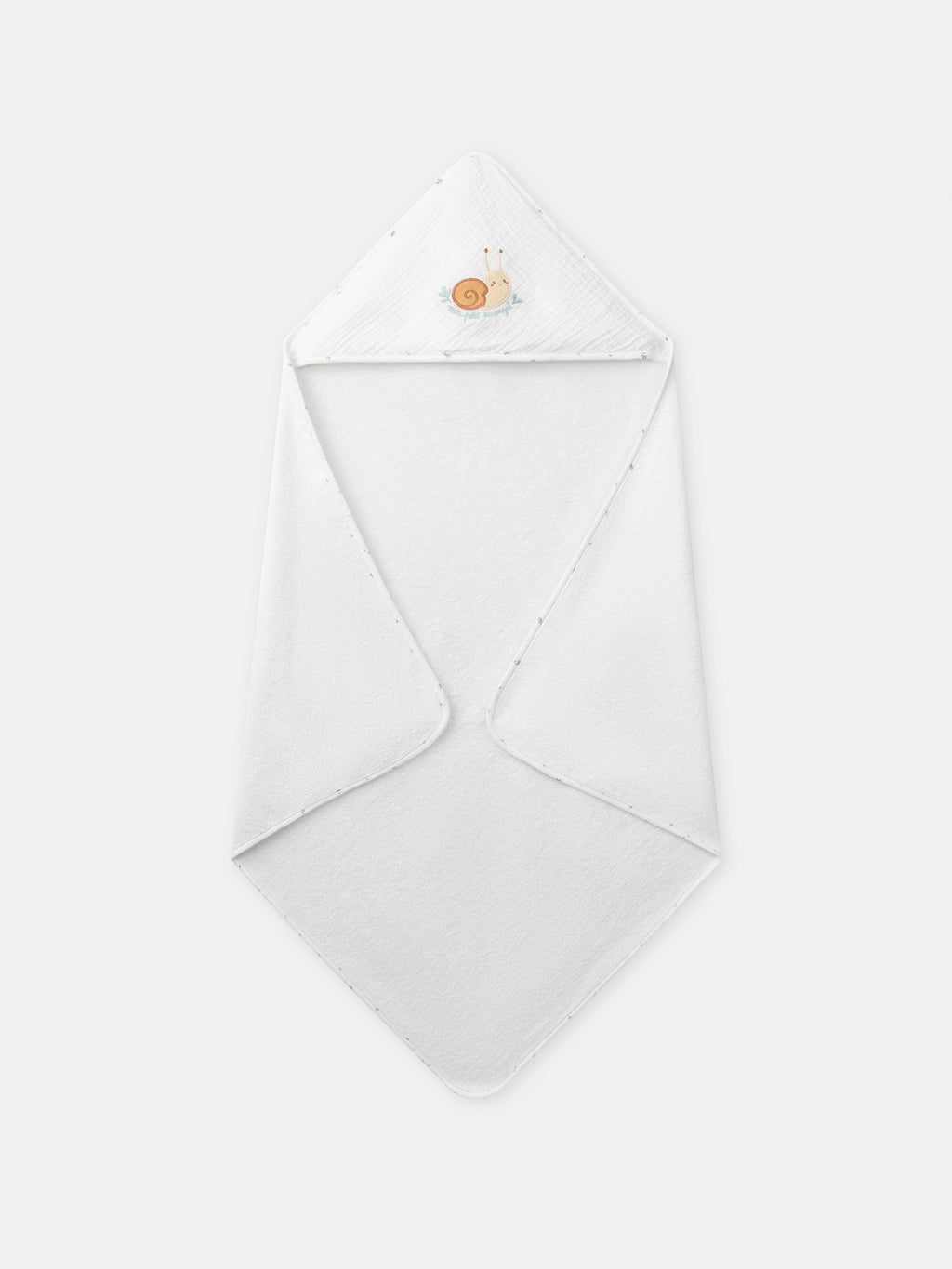 Pointe éponge et gant écru à broderie escargot Naissance Mixte - 2