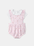Ensemble barbotteuse vichy rose + body Naissance Fille - 1
