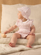 Ensemble barbotteuse vichy rose + body Naissance Fille - 2