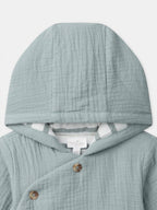 Veste à capuche bleue grisée Naissance Garçon - 2