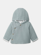 Veste à capuche bleue grisée Naissance Garçon - 1