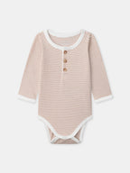 Ensemble salopette bleu grisée + body rayé + chaussettes Naissance Garçon - 2