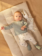 Ensemble haut bleu grisé + pantalon + chaussettes Naissance Garçon - 2
