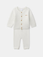 Ensemble gilet + pantalon écru Naissance Mixte - 1