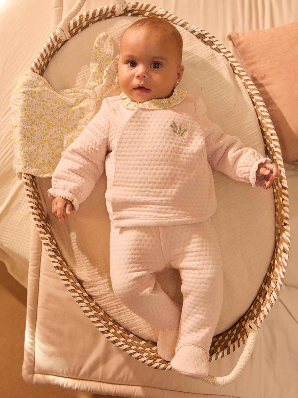 Ensemble haut + pantalon rose + doudou Naissance Fille - 2