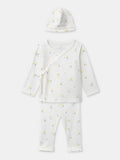 Ensemble haut + pantalon + bonnet imprimé feuillage Naissance Fille - 1