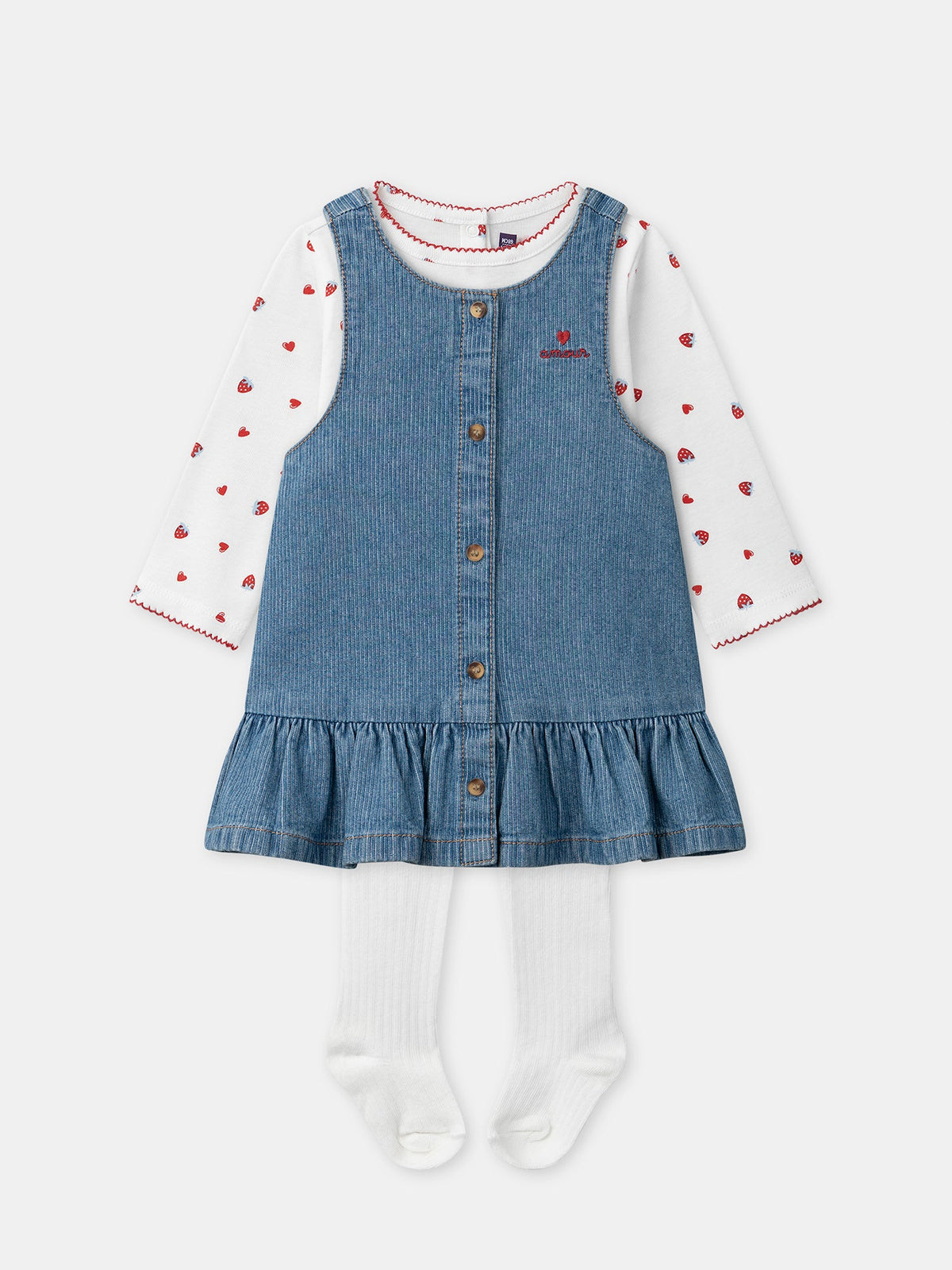 Ensemble t-shirt + chasuble + collant Bébé Fille - 1