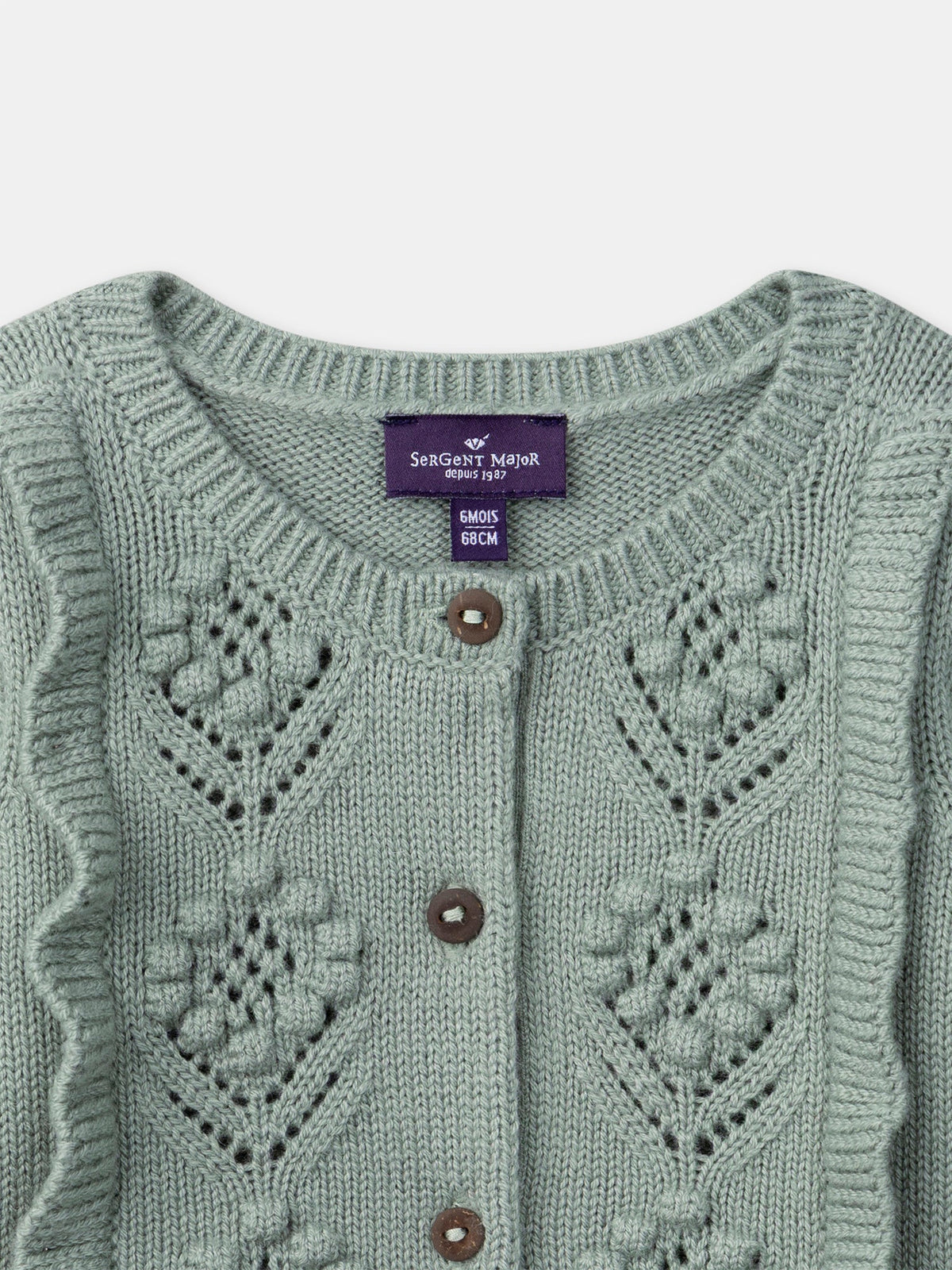 Cardigan vert à volant Bébé Fille - 2