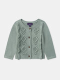 Cardigan vert à volant Bébé Fille - 1