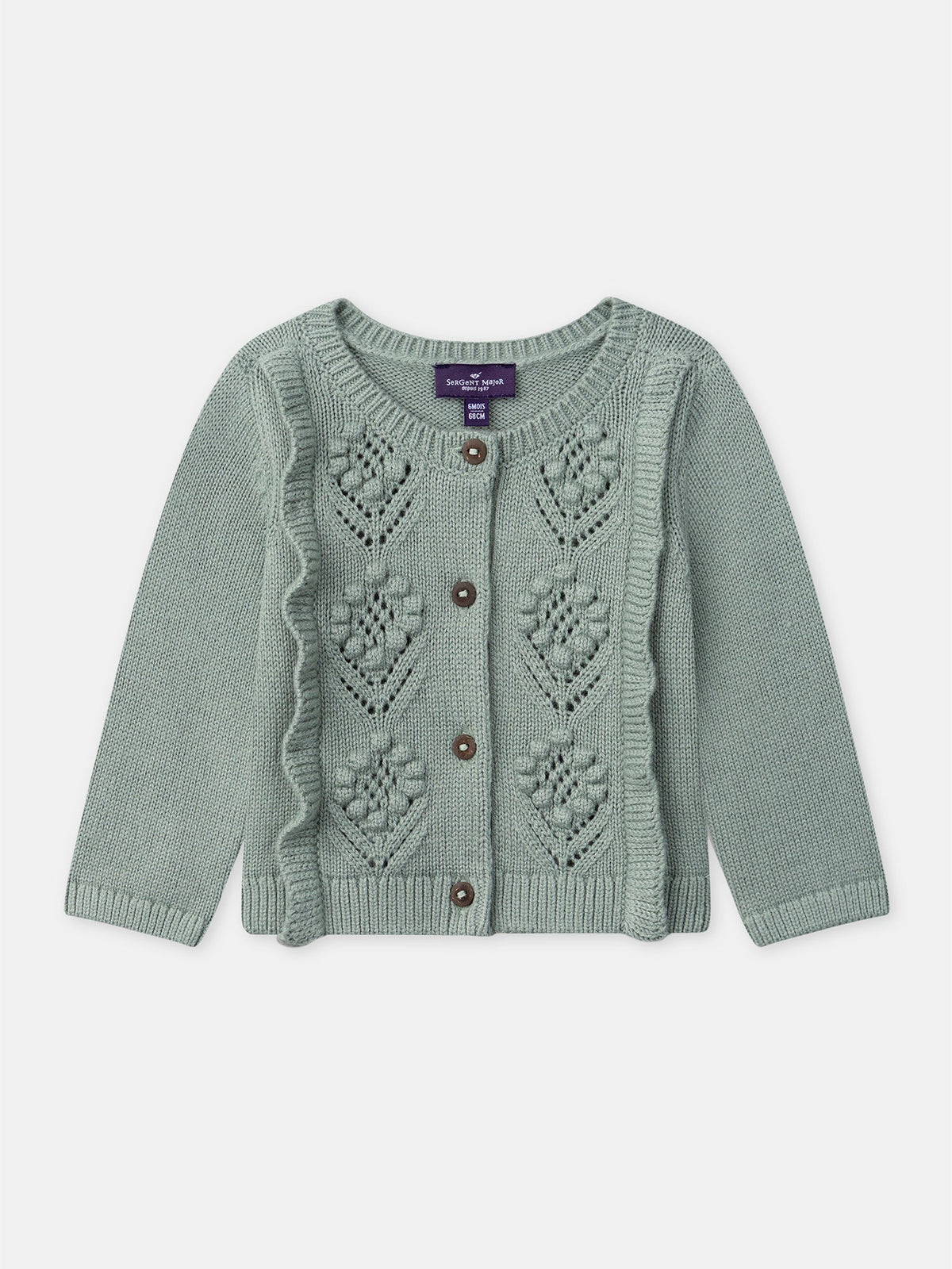 Cardigan vert à volant Bébé Fille - 1