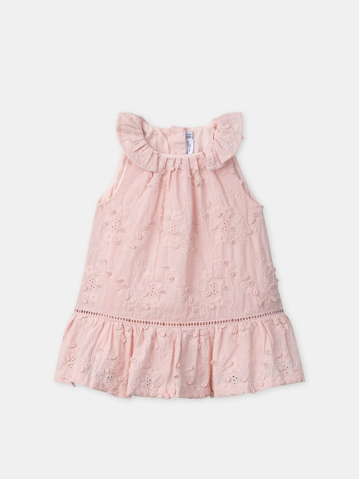 Robe rose à broderies fleurs Bébé Fille - 2