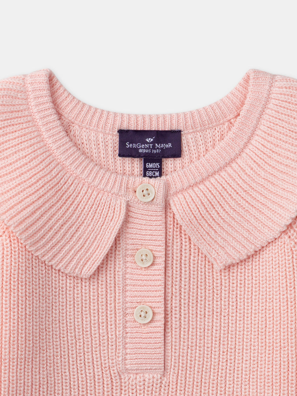 Pull rose clair à col Bébé Fille - 2
