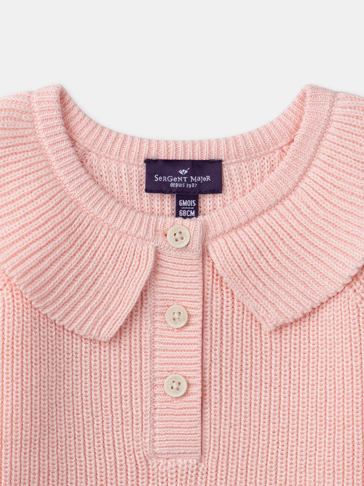 Pull rose clair à col Bébé Fille - 2