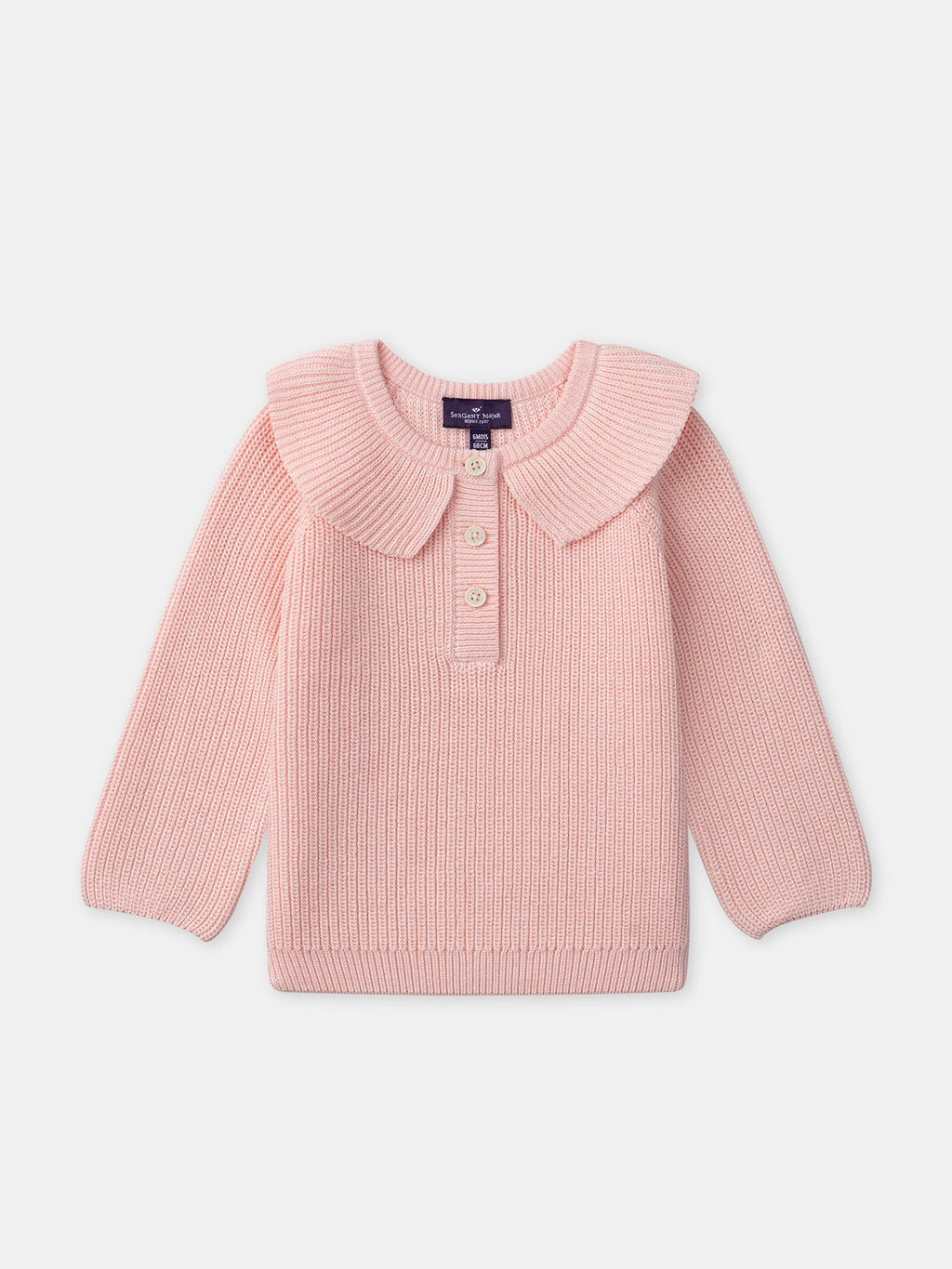 Pull rose clair à col Bébé Fille - 1