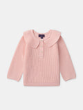 Pull rose clair à col Bébé Fille - 1