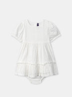 Robe + bloomer brodée écru Bébé Fille - 1
