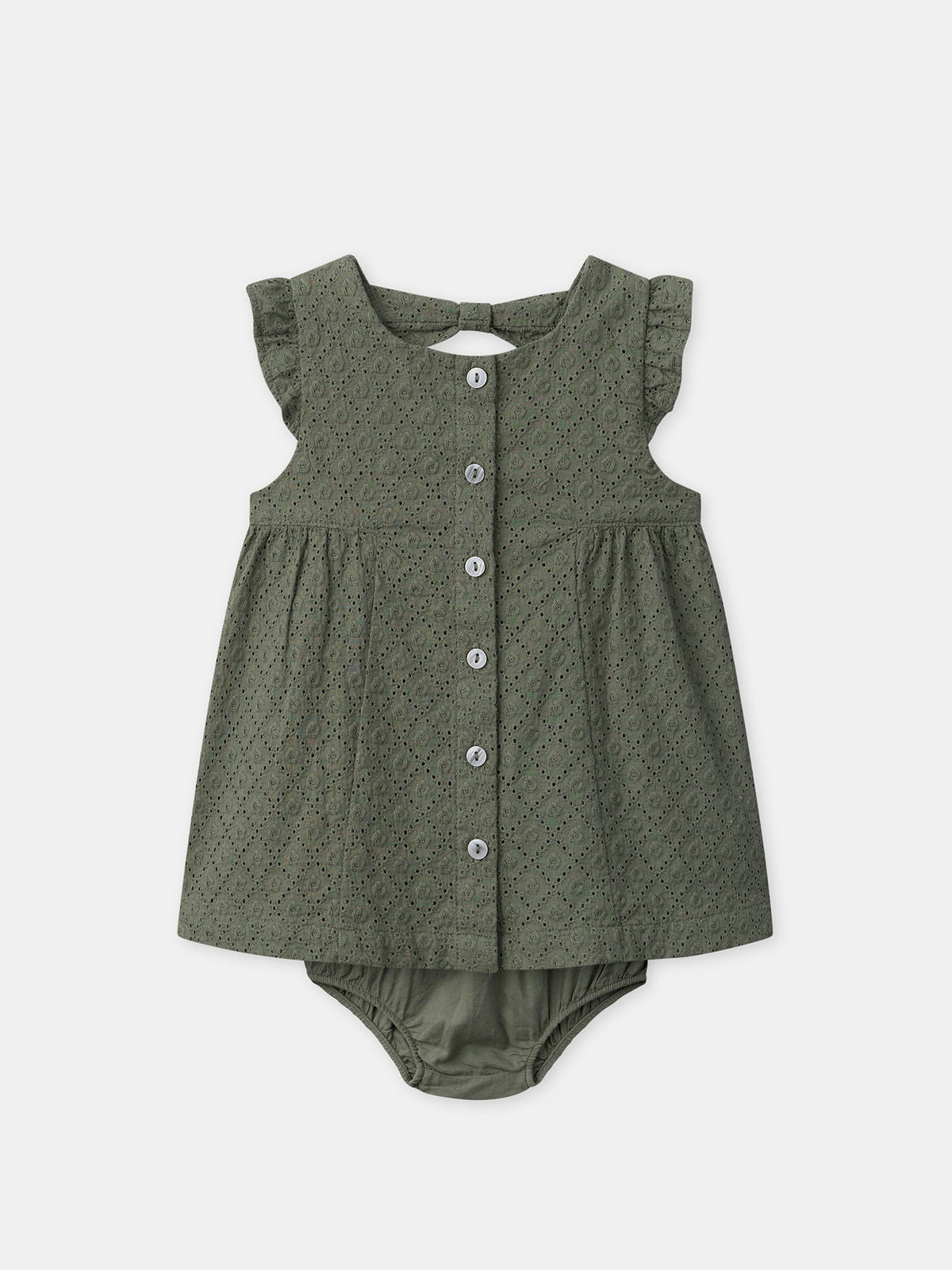 Robe + bloomer kaki Bébé Fille - 1
