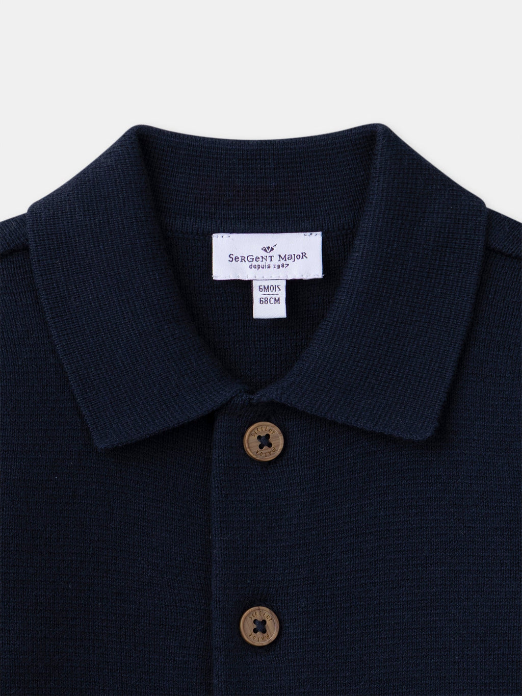 Gilet bleu marine à col Bébé Mixte - 2