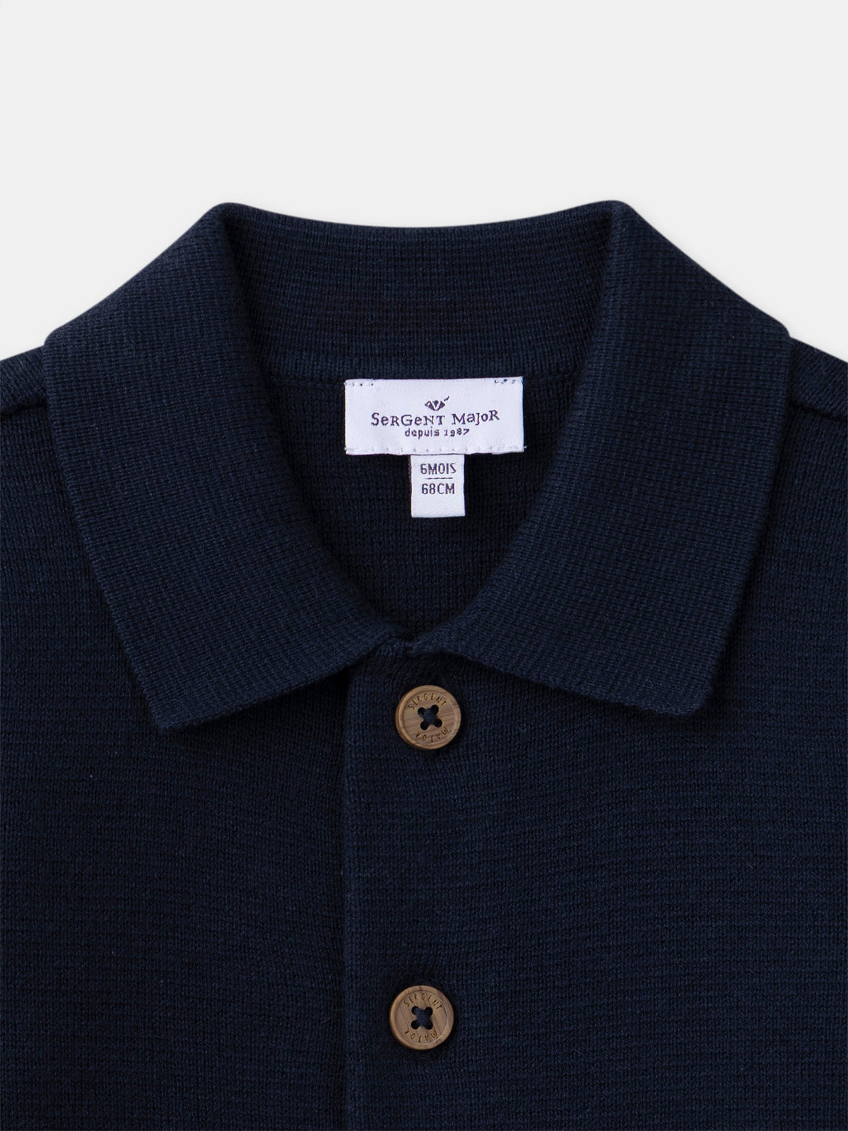 Gilet bleu marine à col Bébé Mixte - 2