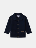 Gilet bleu marine à col Bébé Mixte - 1