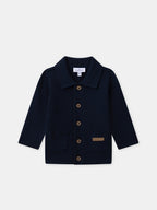 Gilet bleu marine à col Bébé Mixte - 1