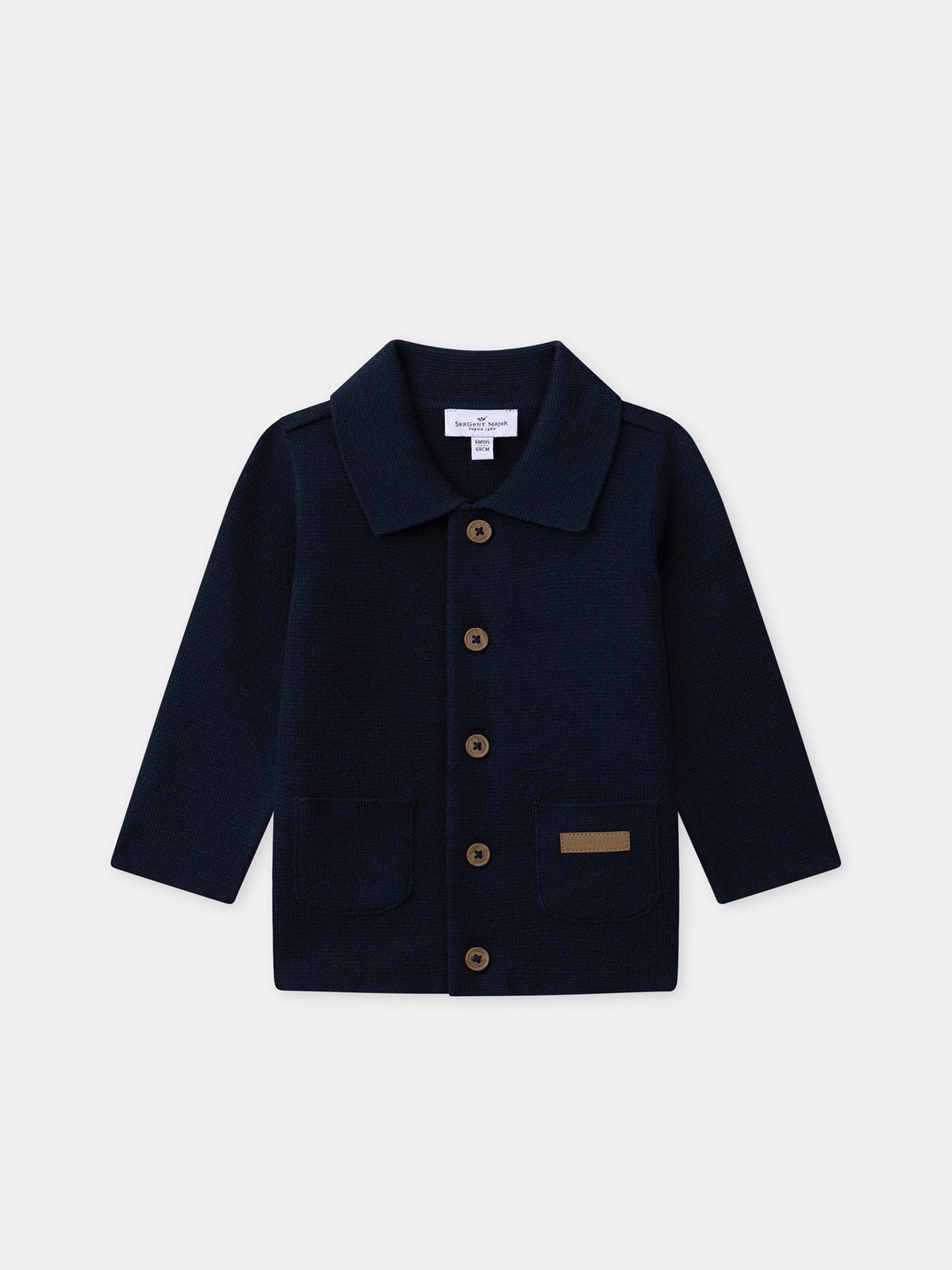 Gilet bleu marine à col Bébé Mixte - 1