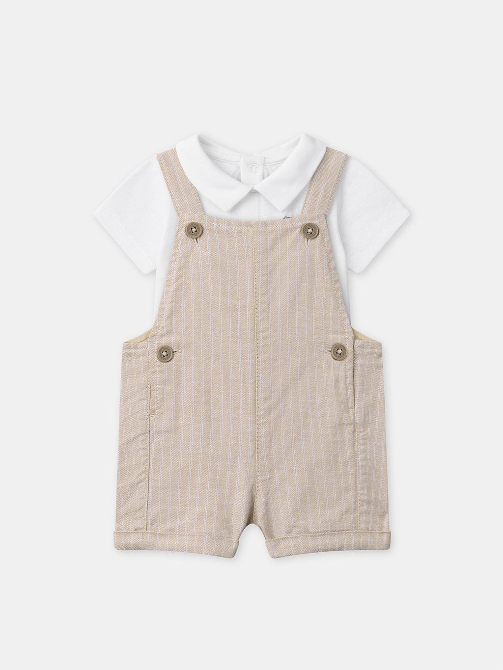 Ensemble salopette à rayures + body Bébé Garçon - 1