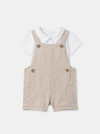 Ensemble salopette à rayures + body Bébé Garçon - 1
