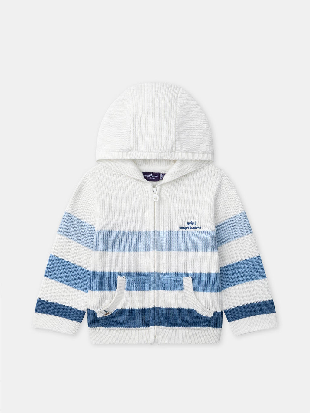 Gilet à capuche et rayures bleues Bébé Garçon - 1