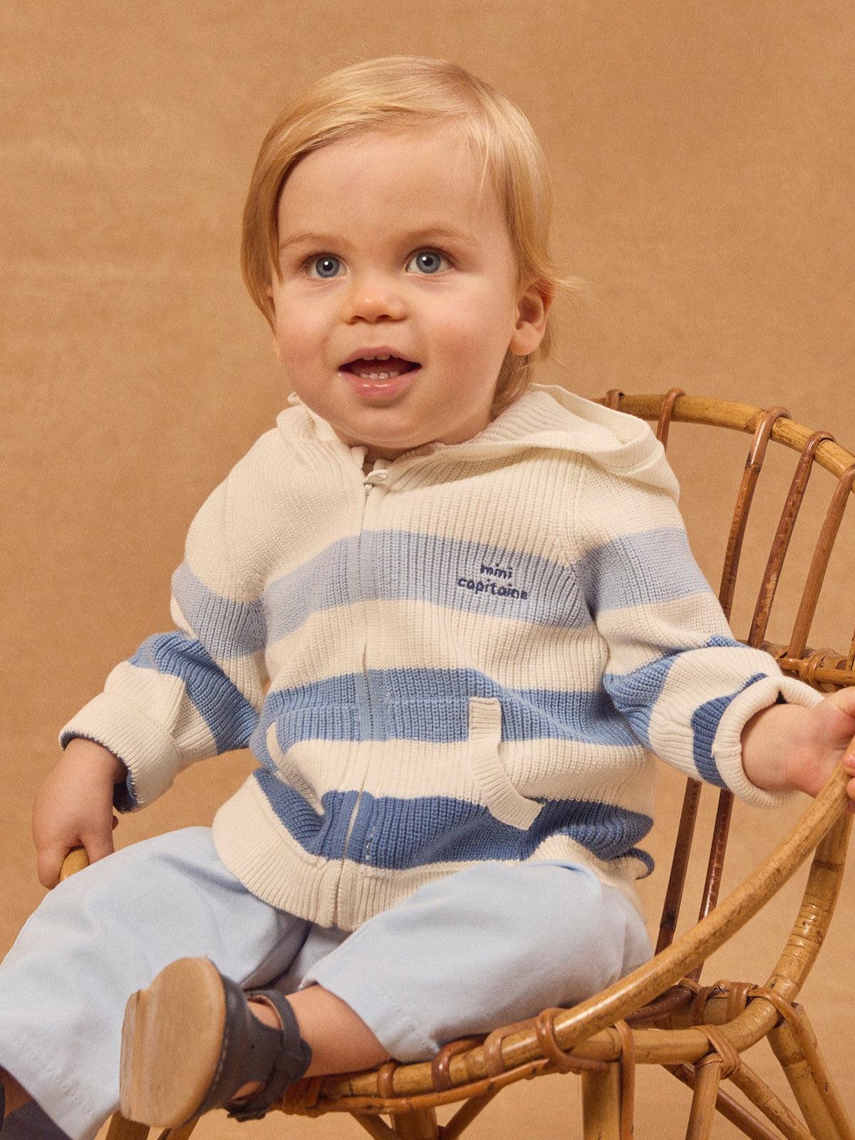 Gilet à capuche et rayures bleues Bébé Garçon - 2