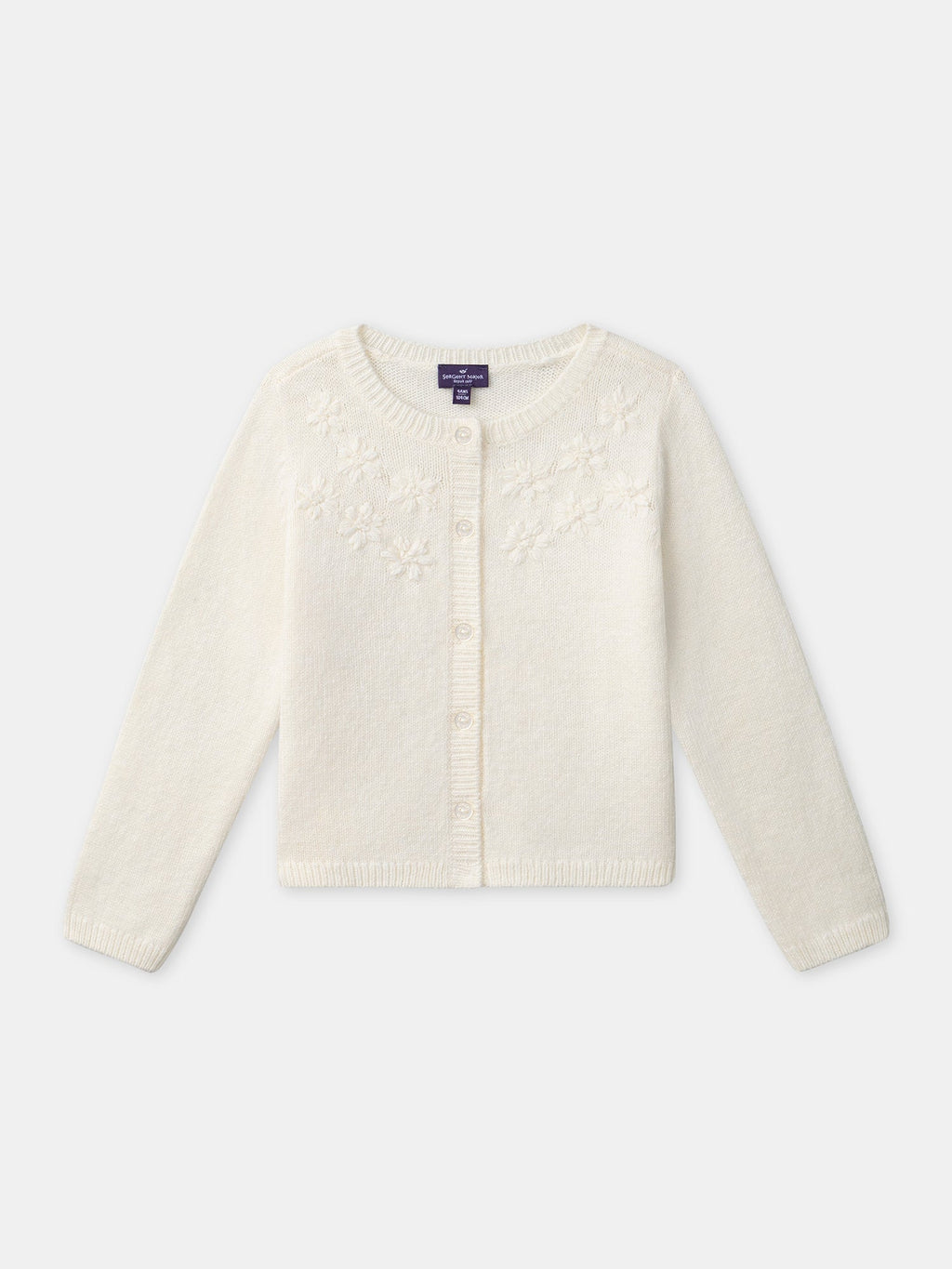 Gilet écru à broderie fleurs Fille - 1