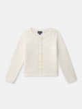 Gilet écru à broderie fleurs Fille - 1