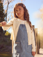 Gilet écru à broderie fleurs Fille - 2