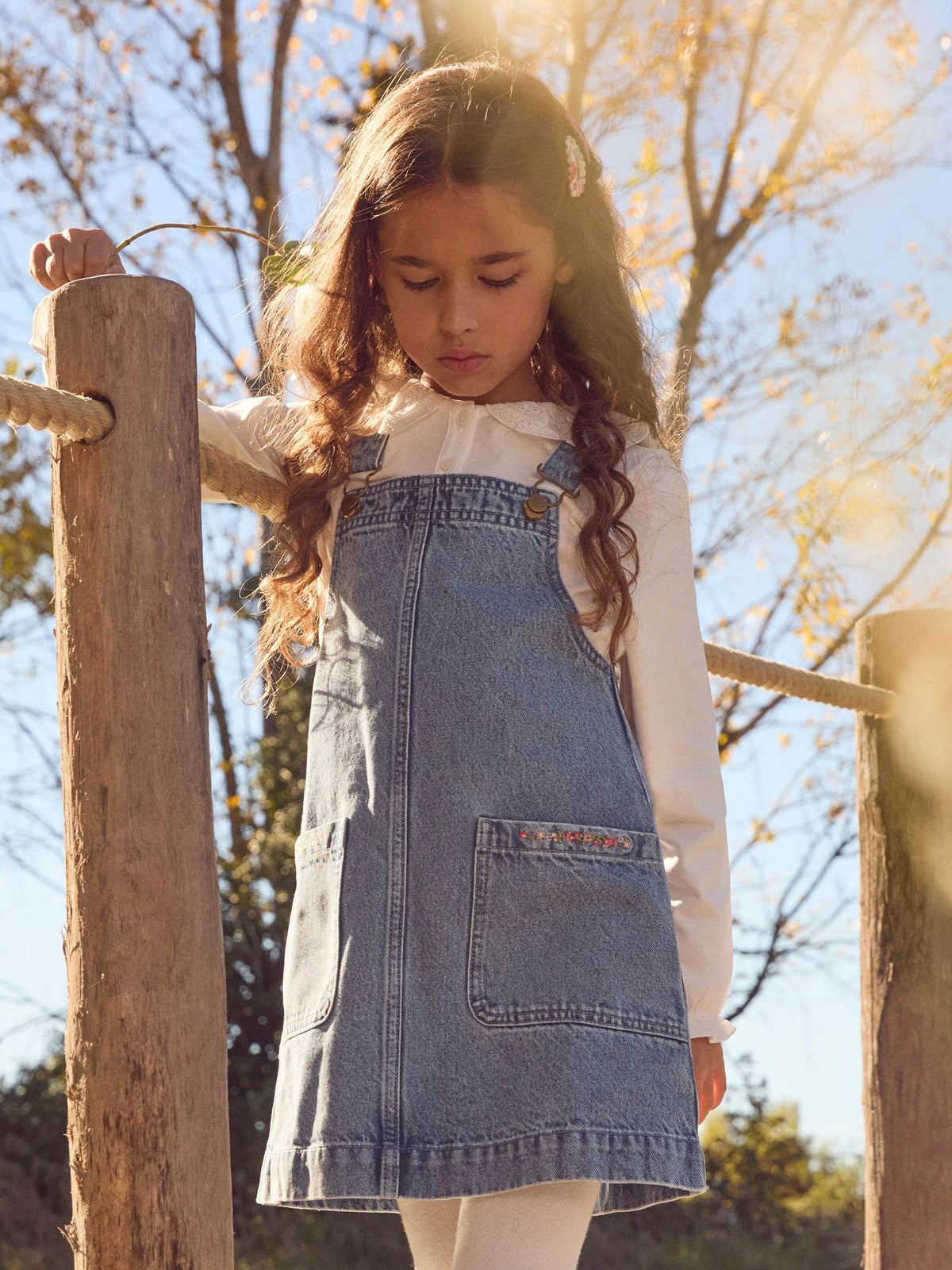 Robe salopette en denim Fille - 2