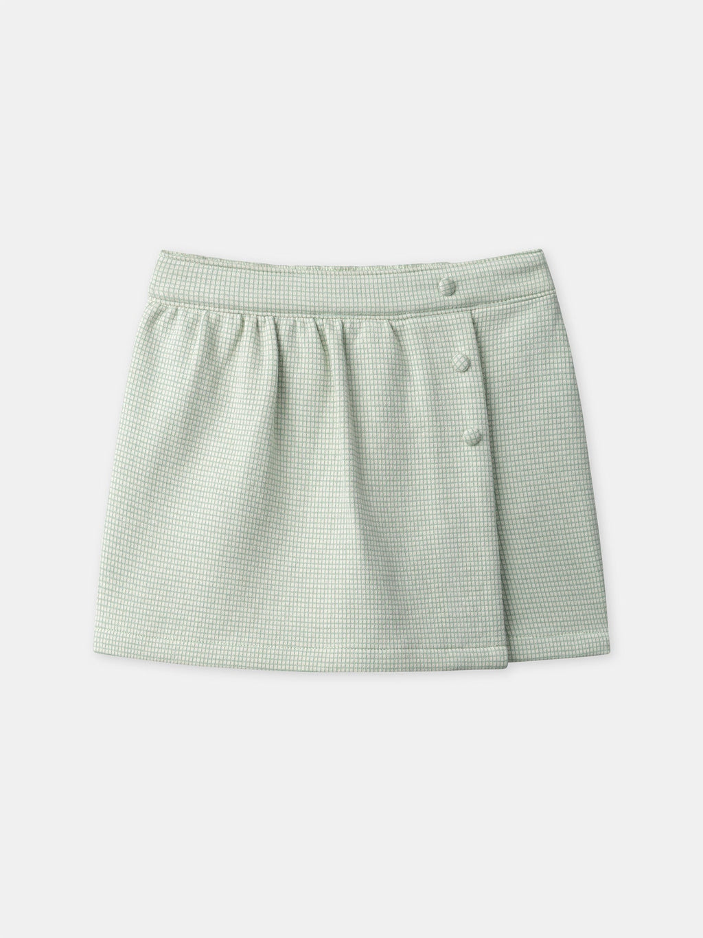 Jupe short à carreaux vert Fille - 1