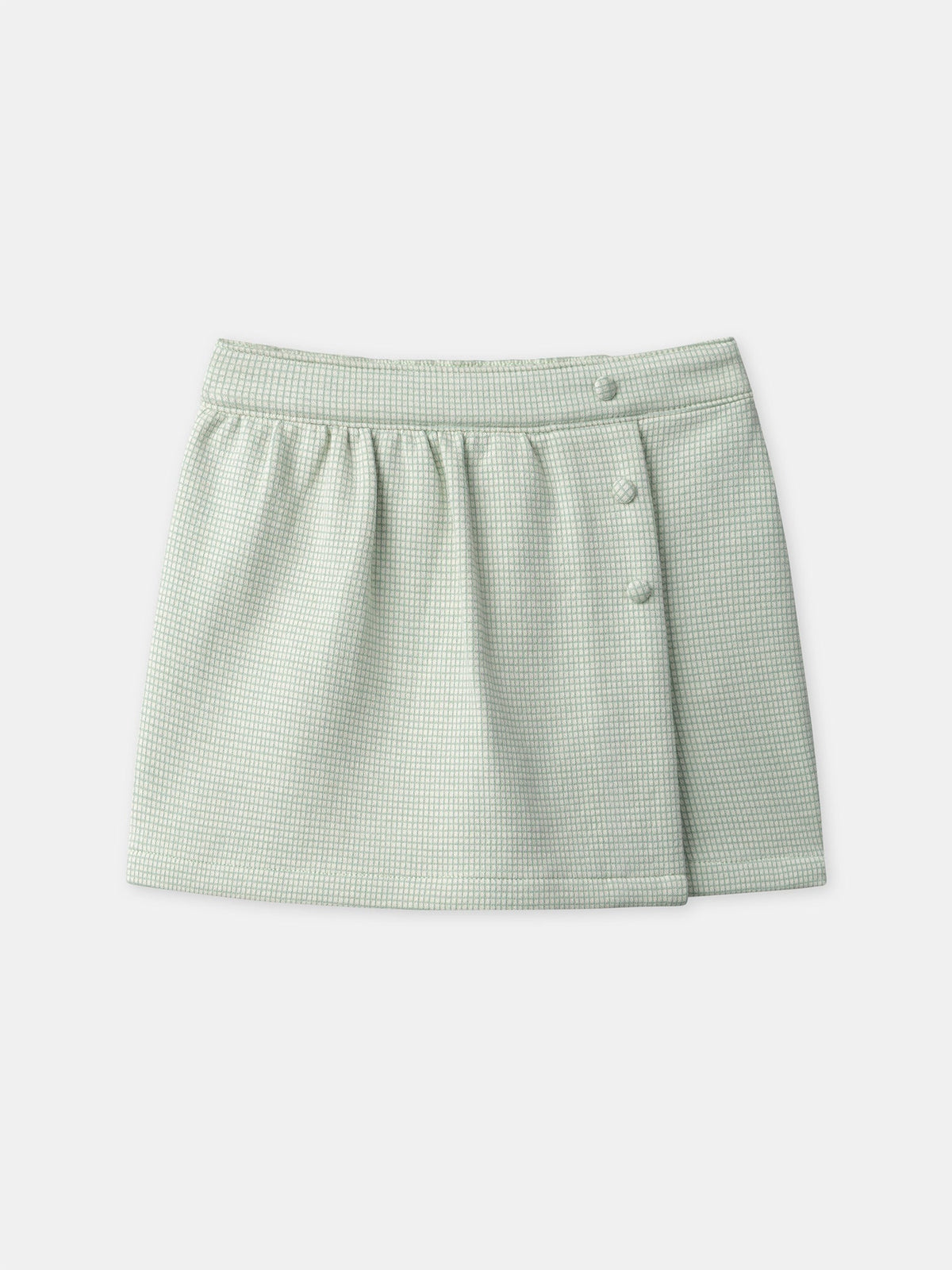 Jupe short à carreaux vert Fille - 1