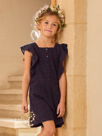 Combinaison bleu marine à volants Fille - 2