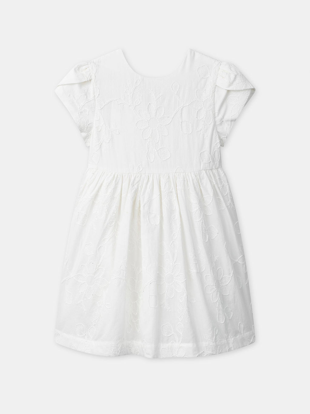 Robe écrue à broderies fleurs Fille - 1