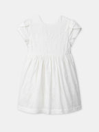Robe écrue à broderies fleurs Fille - 1