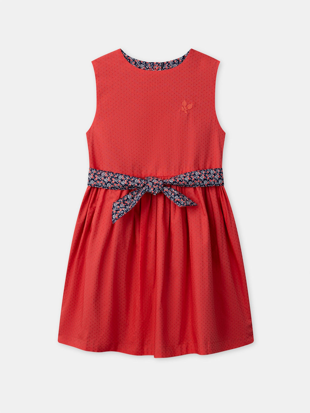 Robe réversible rouge ou imprimé fleuri Fille - 1